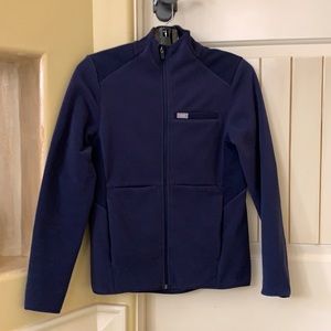 Figs On-Shift Fleece Jacket. Extra small, navy.